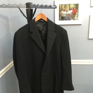 Jos A Bank Men’s Wool Blend Overcoat Size 40 Black